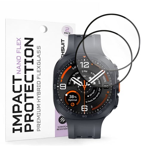 Folie pentru Samsung Galaxy Watch Ultra 2, Techsuit Nano Flex, set 2 bucăți, Neagră