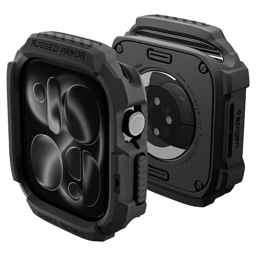 Husă pentru Apple Watch 42mm, Spigen Rugged Armor, Neagră mată