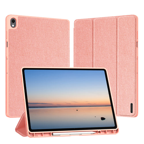 Husă tabletă pentru Samsung Galaxy Tab S12 Plus, Dux Ducis Domo Series cu suport S Pen, Roz