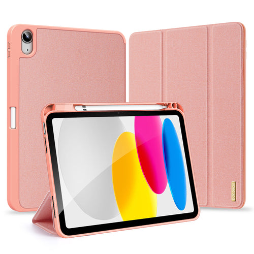 Husă tabletă pentru iPad 10 (2022) 10.9 / iPad 11 (2025), Dux Ducis Domo, cu suport Apple Pencil, Roz