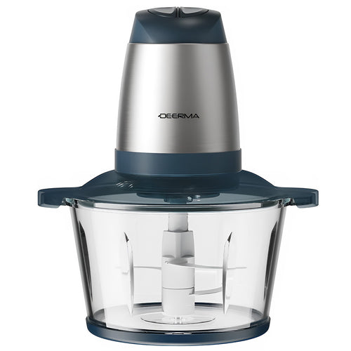 Tocător electric de carne Deerma JR01, 350W, 2L, 2 moduri, lama spirală, Argintiu / Bleumarin