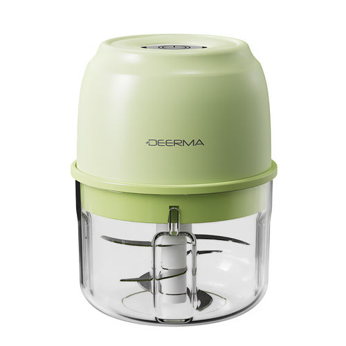 Tocător electric Deerma JR02, 6 lame, capac cu blocare de siguranță, 30W, 800mAh, Verde/Transparent