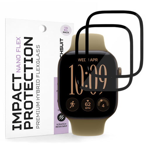 Folie pentru Apple Watch 42mm, Techsuit Nano Flex, set 2 bucăți, Neagră