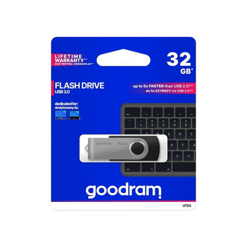 Stick USB GOODRAM UTS3 32GB, USB 3.0, Negru/Argintiu
