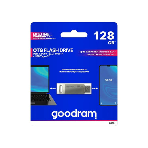 Stick USB GOODRAM ODA3 128GB, USB 3.2, Argintiu