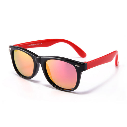 Ochelari de soare Techsuit Kids Polarized Sunglasses (D802), polarizati, UV400, negru;rosu