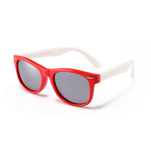 Ochelari de soare Techsuit Kids Polarized Sunglasses (D802), polarizati, UV400, alb;rosu;gri