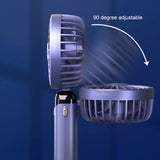 Techsuit Handheld Fan (N15), pliabil Design, afisaj digital, Ultra Silent, 1800mAh, Alb