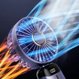 Techsuit Handheld Fan (N15), pliabil Design, afisaj digital, Ultra Silent, 1800mAh, Alb