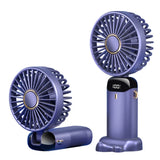 Techsuit Handheld Fan (N15), pliabil Design, afisaj digital, Ultra Silent, 1800mAh, Alb