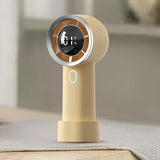 Techsuit Handheld Fan (HX130), afisaj digital, Ultra Silent, 1200mAh, Galben
