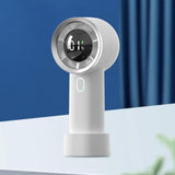 Techsuit Handheld Fan (HX130), afisaj digital, Ultra Silent, 1200mAh, Alb