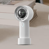 Techsuit Handheld Fan (HX130), afisaj digital, Ultra Silent, 1200mAh, Alb