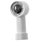 Techsuit Handheld Fan (HX130), afisaj digital, Ultra Silent, 1200mAh, Alb