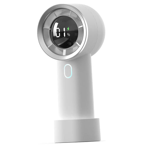 Techsuit Handheld Fan (HX130), afisaj digital, Ultra Silent, 1200mAh, Alb