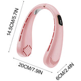 Techsuit Neck Fan (H6), portabil, USB-C, reincarcabil, reglabil, afisaj digital, 1200mAh, Alb