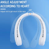 Techsuit Neck Fan (H6), portabil, USB-C, reincarcabil, reglabil, afisaj digital, 1200mAh, Alb
