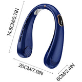 Techsuit Neck Fan (H6), portabil, USB-C, reincarcabil, reglabil, afisaj digital, 1200mAh, Alb