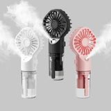 Techsuit Handheld Fan (G10), portabil, cu Humidifier, Four Speeds, USB, Alb
