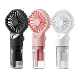 Techsuit Handheld Fan (G10), portabil, cu Humidifier, Four Speeds, USB, Alb