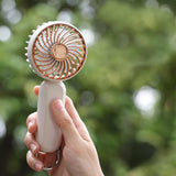 Techsuit Handheld Fan (A217), USB reincarcabil, Three Speeds, 1200mAh, Light Beige