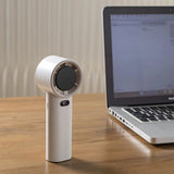 Techsuit Premium Handheld Fan (K38), portabil, reglabil, reincarcabil, afisaj digital, 4000mAh, Alb