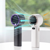 Techsuit Premium Handheld Fan (K38), portabil, reglabil, reincarcabil, afisaj digital, 4000mAh, Alb