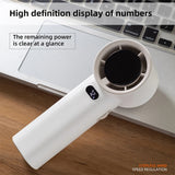 Techsuit Premium Handheld Fan (K38), portabil, reglabil, reincarcabil, afisaj digital, 4000mAh, Alb