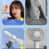 Techsuit Handheld Fan (TF1), portabil, pentru Pocket, reglabil, reincarcabil, Silent, 1200mAh, Alb