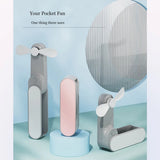 Techsuit Handheld Fan (TF1), portabil, pentru Pocket, reglabil, reincarcabil, Silent, 1200mAh, Alb