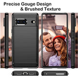 Husa pentru Google Pixel 7, Techsuit Carbon Silicone, negru