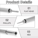 Techsuit Glasses Screwdriver (ST1), from Metal, 6 x 0.5cm, Argintiu