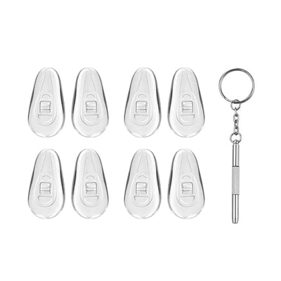 Techsuit [Pack] Glasses Screwdriver cu 4 Pairs of Silicone Nose Pads (ST1), from Metal, 6 x 0.5cm, Argintiu