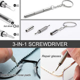 Techsuit [Pack] Glasses Screwdriver cu 4 Pairs of Silicone Nose Pads (ST1), from Metal, 6 x 0.5cm, Argintiu