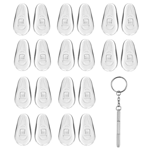 Techsuit [Pack] Glasses Screwdriver cu 10 Pairs of Silicone Nose Pads (ST1), from Metal, 6 x 0.5cm, Argintiu