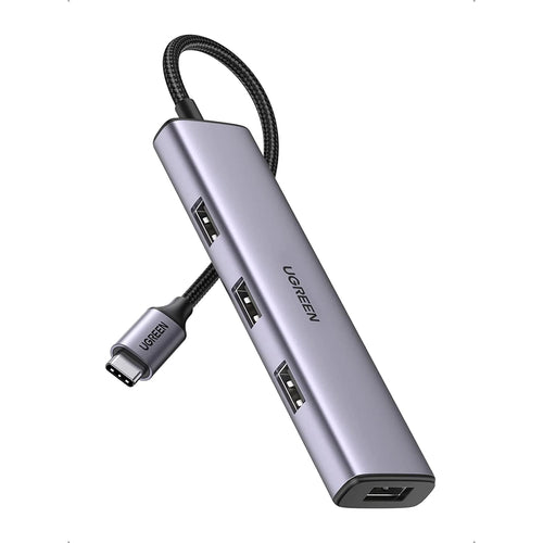 Hub USB UGREEN CM473 (20841), Type-C to 4xUSB-A 3.0, 5Gbps, gri