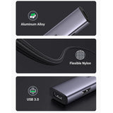 Hub USB UGREEN CM473 (20841), Type-C to 4xUSB-A 3.0, 5Gbps, gri
