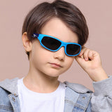 Ochelari de soare Techsuit Kids Polarized Sunglasses (816-C5), polarizati, UV400, albastru;galben