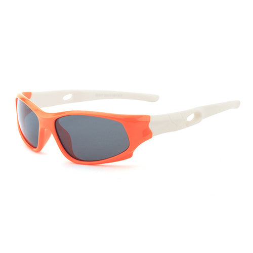 Ochelari de soare Techsuit Kids Polarized Sunglasses (816-C8), polarizati, UV400, alb;portocaliu