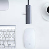 Hub USB UGREEN Docking station CM219 (70336), Type-C to 4xUSB-A 3.0, Micro-USB Power Port, 5Gbps, gri