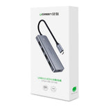 Hub USB UGREEN Docking station CM219 (70336), Type-C to 4xUSB-A 3.0, Micro-USB Power Port, 5Gbps, gri