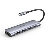 Hub USB UGREEN Docking station CM195 (70411), Type-C to 2xUSB-A 3.0, HDMI 4k@30Hz, SD/TF Card Reader, Type-C PD 100W, gri