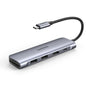 Hub USB UGREEN Docking station CM195 (70411), Type-C to 2xUSB-A 3.0, HDMI 4k@30Hz, SD/TF Card Reader, Type-C PD 100W, gri
