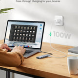 Hub USB UGREEN Docking station CM195 (70411), Type-C to 2xUSB-A 3.0, HDMI 4k@30Hz, SD/TF Card Reader, Type-C PD 100W, gri
