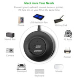 Hub USB UGREEN CR106 (20277), USB-A to 4xUSB-A 2.0, cu Cable, 1m, negru