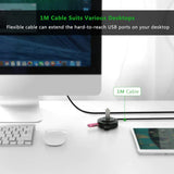 Hub USB UGREEN CR106 (20277), USB-A to 4xUSB-A 2.0, cu Cable, 1m, negru