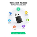 Adaptor UGREEN Wireless Adapter Bluetooth CM390 (80889), pentru Keyboards, Phones, Earphones, Negru