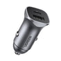 Incarcator auto UGREEN CD130 (30780), 2x USB-A, 24W, 4.8A, gri