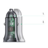 Incarcator auto UGREEN CD130 (30780), 2x USB-A, 24W, 4.8A, gri
