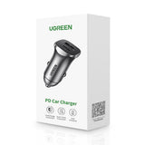 Incarcator auto UGREEN CD130 (30780), 2x USB-A, 24W, 4.8A, gri